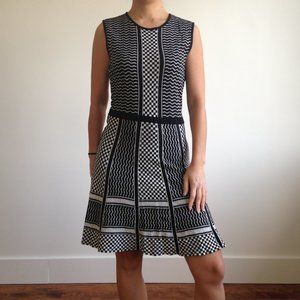 BCBGMAXAZRIA - Black & White Silk Blend Dress